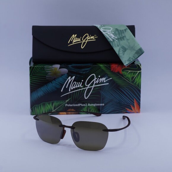 Maui Jim H446 26M Sunglasses Matte Rootbear Square Frame, Bronze HCL Lenses - Picture 10 of 10